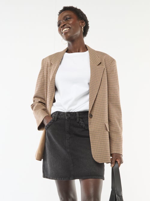 Jeansrok met gevlochten zakken - Kiabi