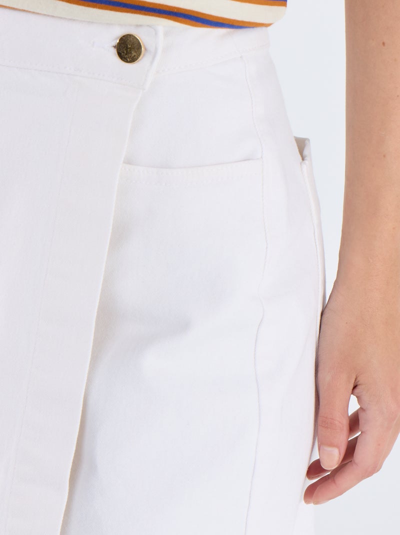 Jeansrokbroekje Wit - Kiabi