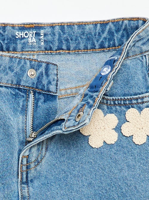 Jeansshort met borduursels - Kiabi