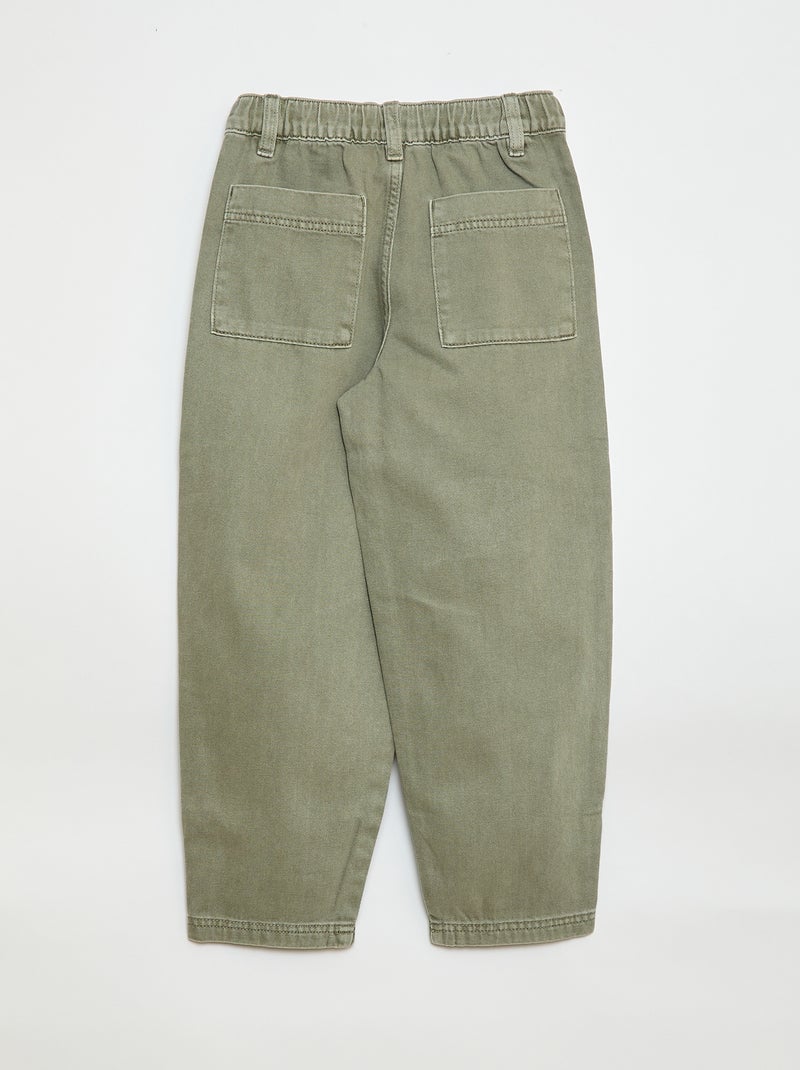 Jeans/spijkerbroek met wijd bollend model Groen - Kiabi