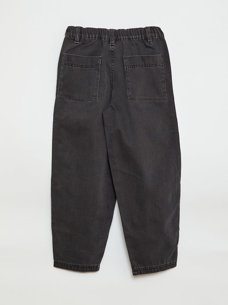 Jeans/spijkerbroek met wijd bollend model Zwart - Kiabi