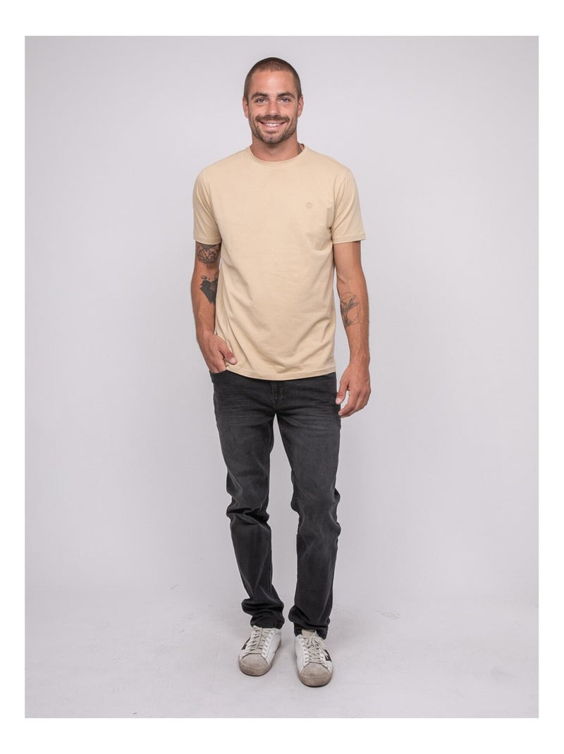 Jedda effen t-shirt met korte mouwen Beige - Kiabi