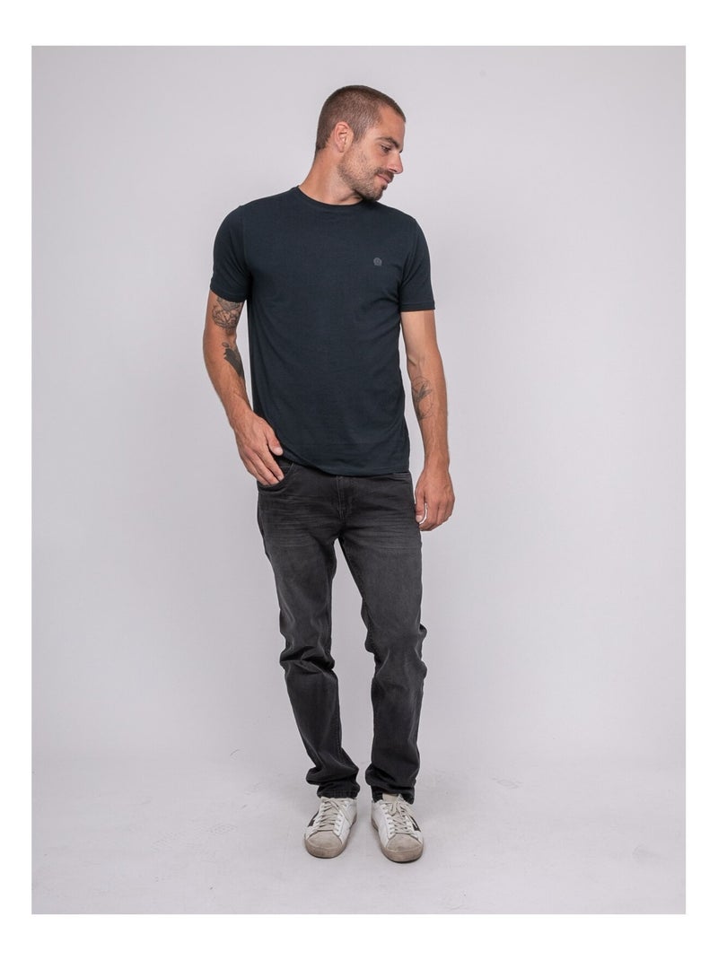 Jedda effen t-shirt met korte mouwen Marineblauw - Kiabi