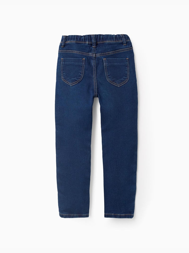 Jegging en Denim à Taille Réglable Bleu foncé - Kiabi
