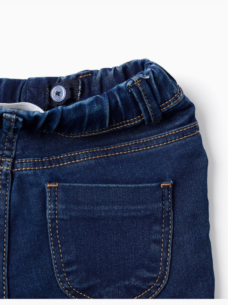 Jegging en Denim à Taille Réglable Bleu foncé - Kiabi