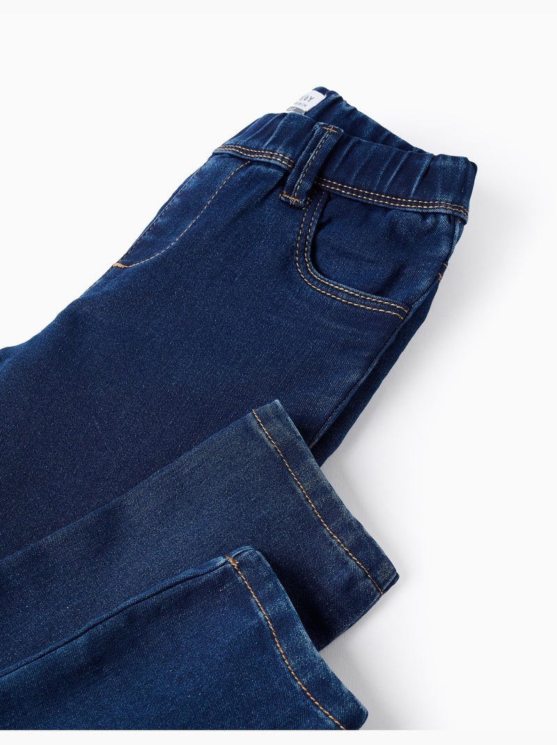 Jegging en Denim à Taille Réglable Bleu foncé - Kiabi