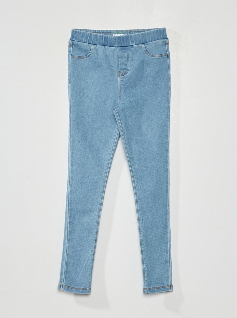 Jegging met elastische tailleband BLAUW - Kiabi