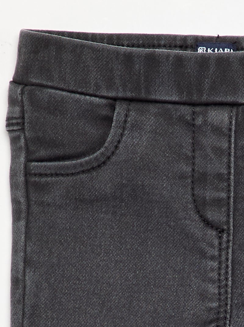 Jegging stretch façon denim Noir - Kiabi