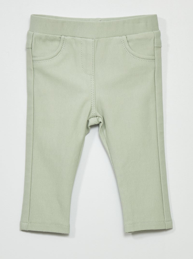 Jegging stretch vert cendré - Kiabi