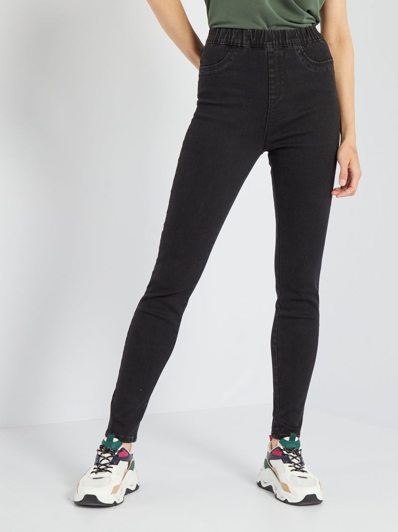 Jegging taille haute stretch Noir - Kiabi