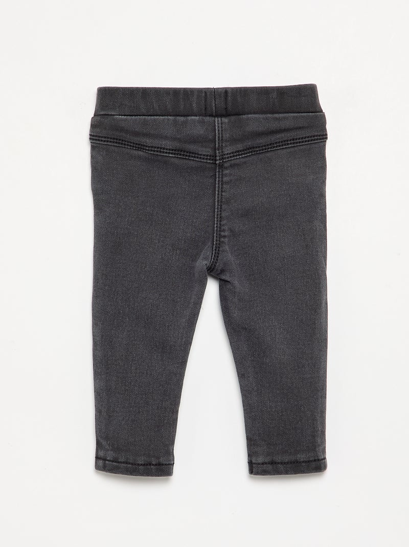 Jegging van stretchstof in denimstijl Zwart - Kiabi