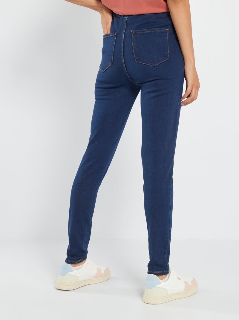 Jegging van stretchstof met hoge taille BLAUW - Kiabi