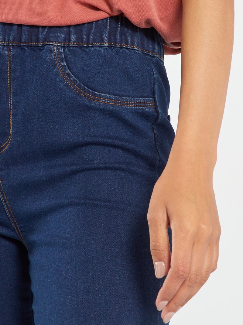 Jegging van stretchstof met hoge taille BLAUW - Kiabi