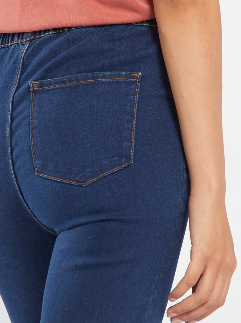 Jegging van stretchstof met hoge taille BLAUW - Kiabi