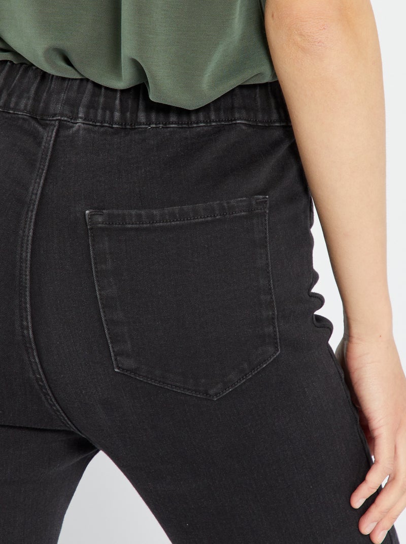 Jegging van stretchstof met hoge taille ZWART - Kiabi