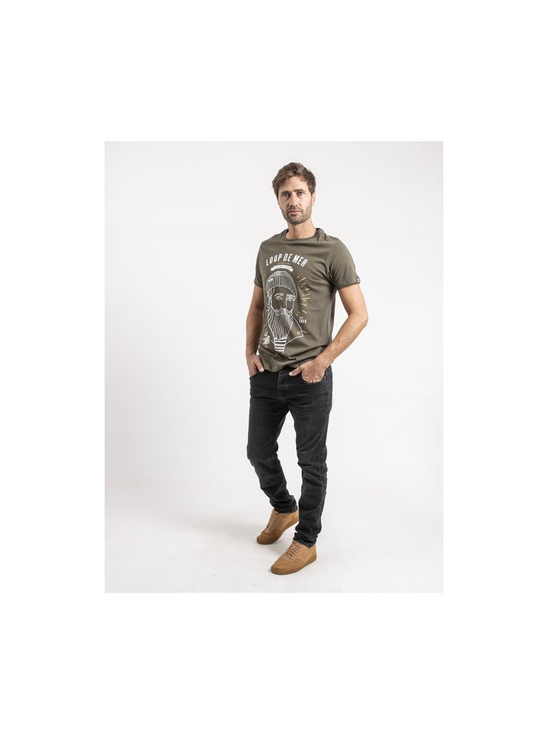 Jepastel t-shirt met korte mouwen van puur katoen Kaki - Kiabi