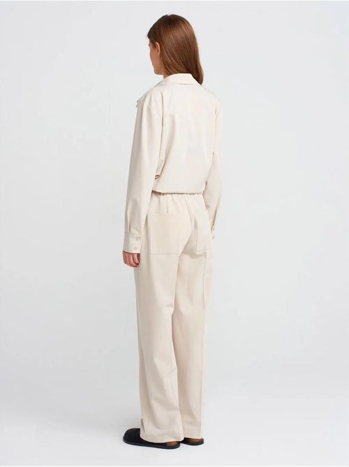 Jersey broek met wijde pijp dilvin - Kiabi Jersey broek met wijde pijp dilvin - Kiabi