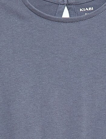 Jersey jurk met korte mouwen van Engels borduurwerk