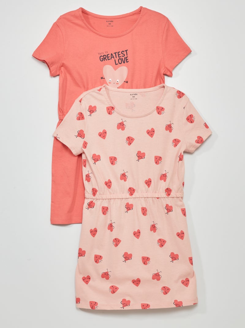 Jersey jurk met print - Setje van 2 ROSE - Kiabi