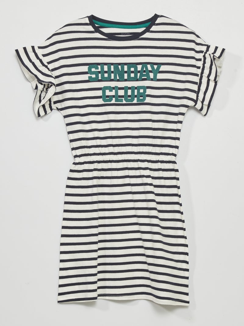 Jersey jurk met strepen BLAUW - Kiabi