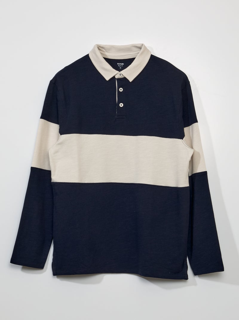 Jersey polo in rugbystijl Blauw - Kiabi