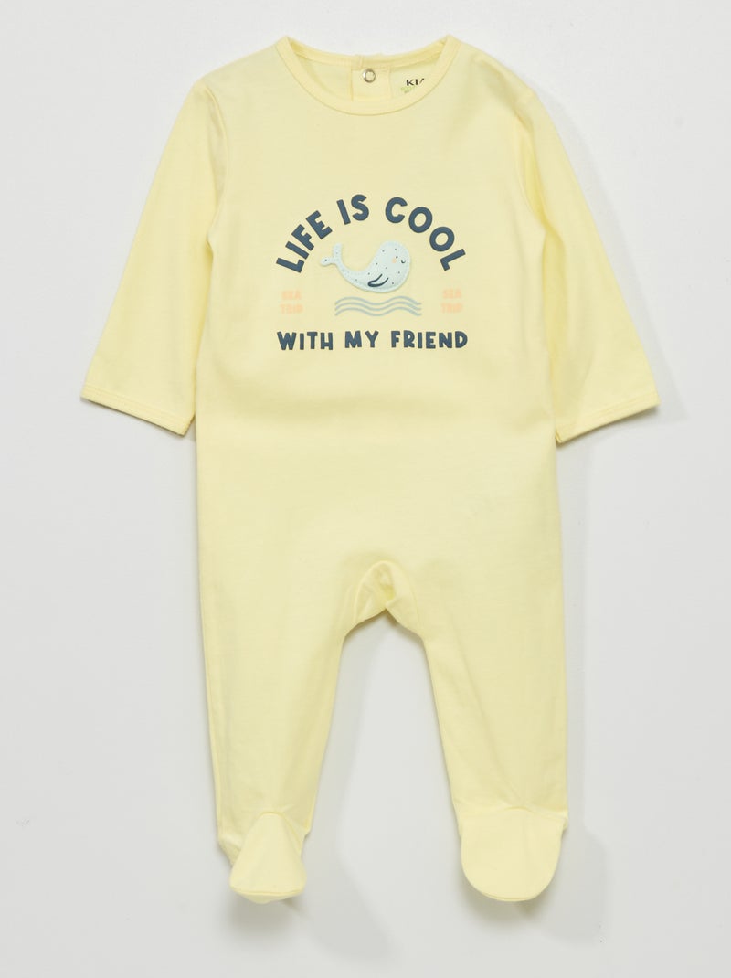Jersey pyjama met print GEEL - Kiabi