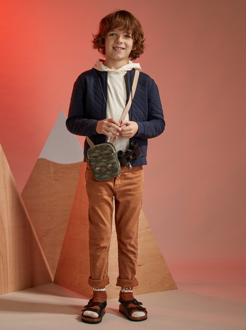Jersey sweater met rits BLAUW - Kiabi