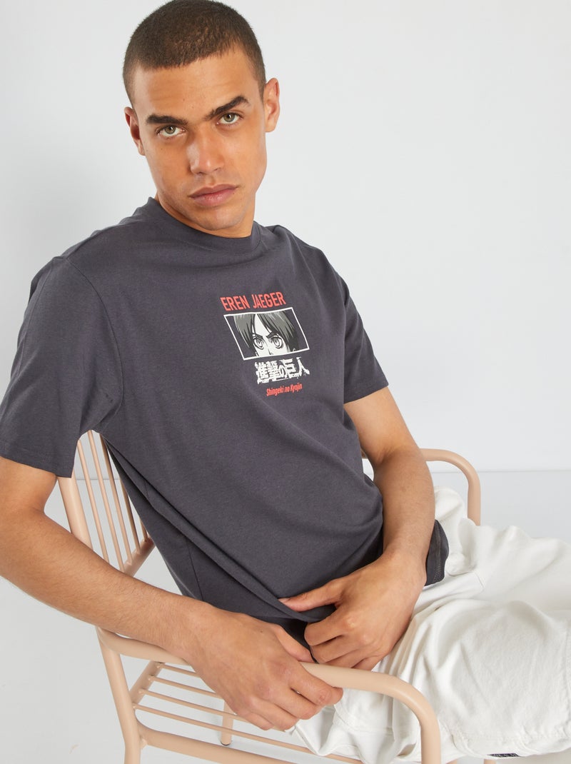 Jersey T-shirt 'Attack on Titan' GRIJS - Kiabi