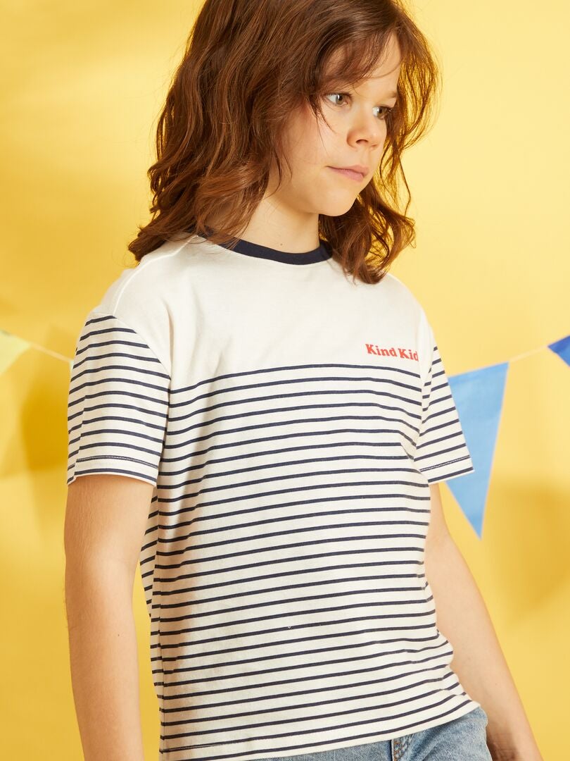 vermoeidheid straal Ongeautoriseerd Jersey T-shirt 'kind kid' - WIT - Kiabi - 4.00€