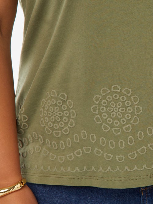 Jersey T-shirt met borduursel - Kiabi