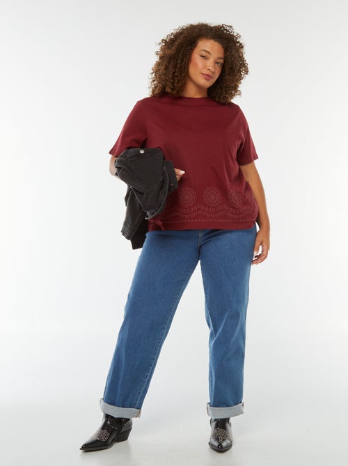 Jersey T-shirt met borduursel - Kiabi