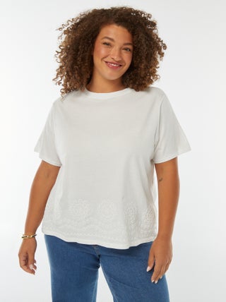 Jersey T-shirt met borduursel