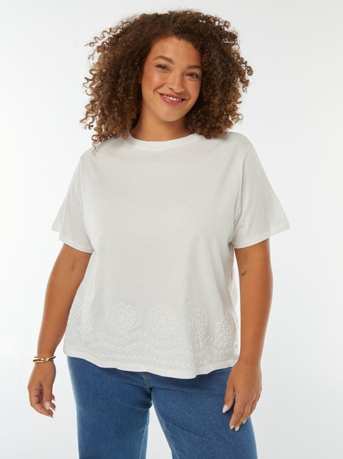 Jersey T-shirt met borduursel - Kiabi