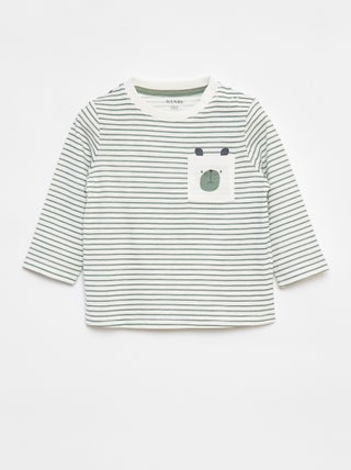 Jersey T-shirt met borstzakje