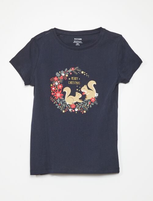 Jersey T-shirt met kerstprint - Kiabi