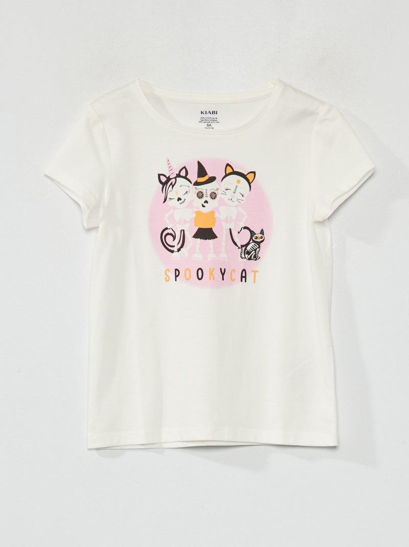 Jersey T-shirt met korte mouw - Halloween BIEGE - Kiabi