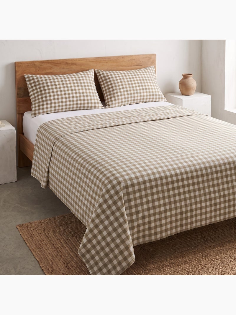 Jeu de draps 100% coton avec taie(s) d’oreiller, carreaux vichy - gamusi. Vert - Kiabi