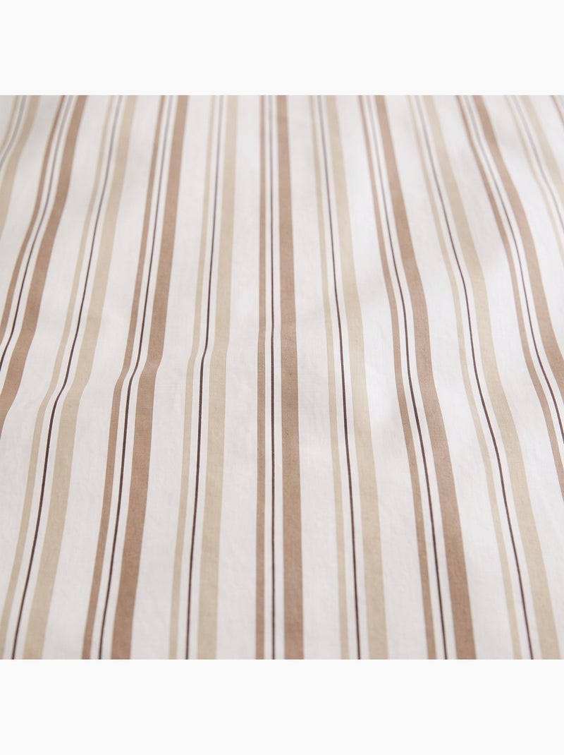 Jeu de draps 100% coton avec taie(s) d’oreiller, fines rayures - gamusi. Beige - Kiabi