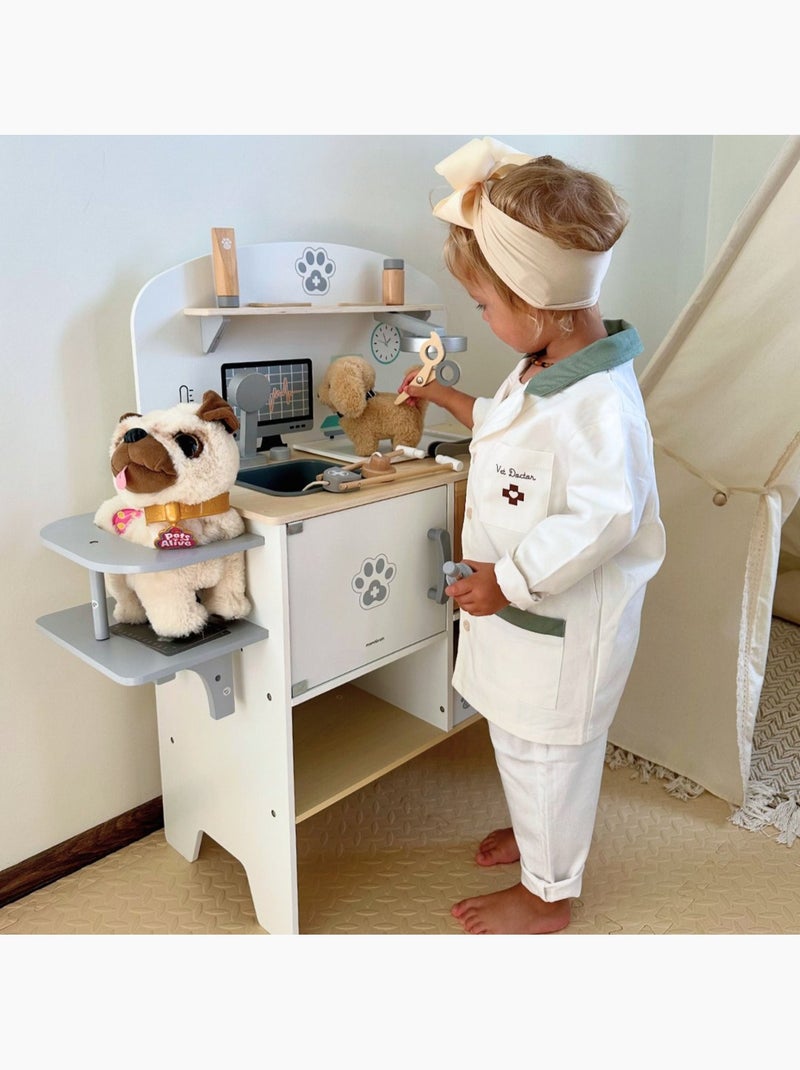 Jeu d'imitation en bois - hôpital, clinique vétérinaire, kit médecin, créatif Blanc Beige - Kiabi