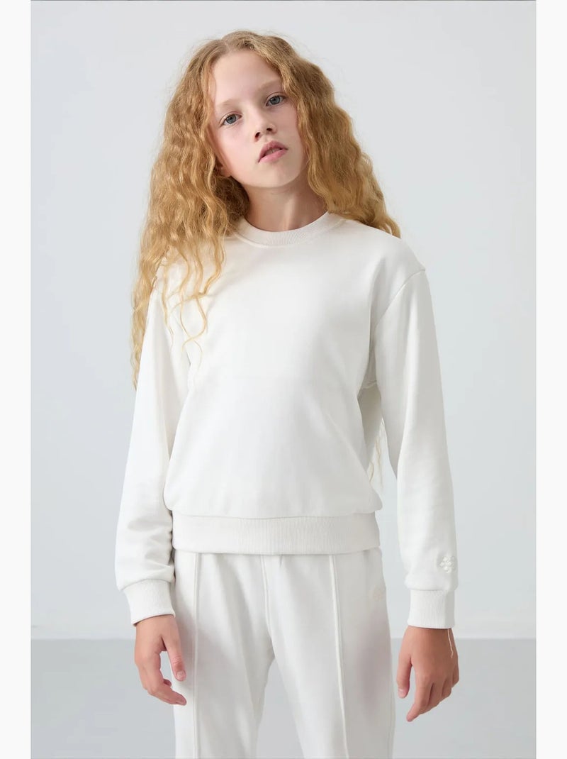 Jeugd oversized lange trainingsset tommy Gebroken wit - Kiabi
