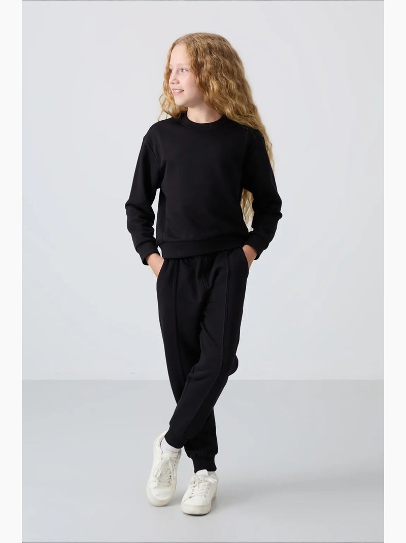 Jeugd oversized lange trainingsset tommy Zwart - Kiabi