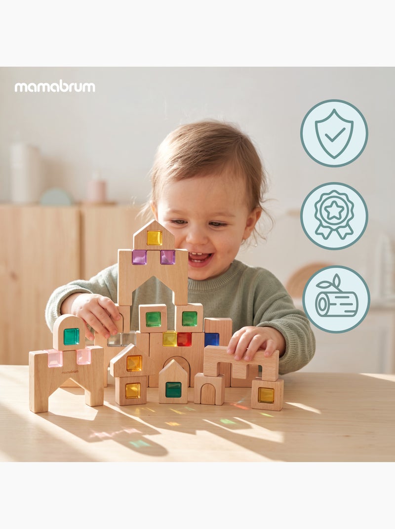 Jeux de construction sensory houten bouwset stad 40 stuks mamabrum N.v.t. - Kiabi