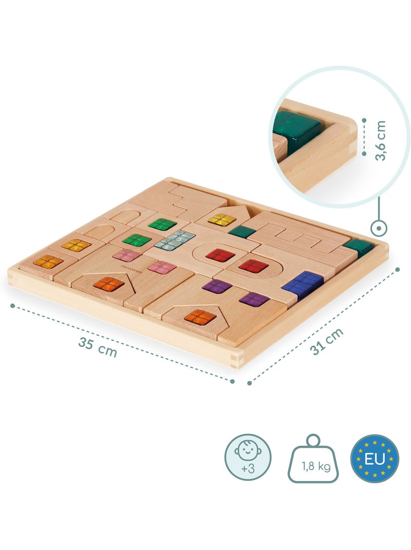 Jeux de construction sensory houten bouwset stad 40 stuks mamabrum N.v.t. - Kiabi