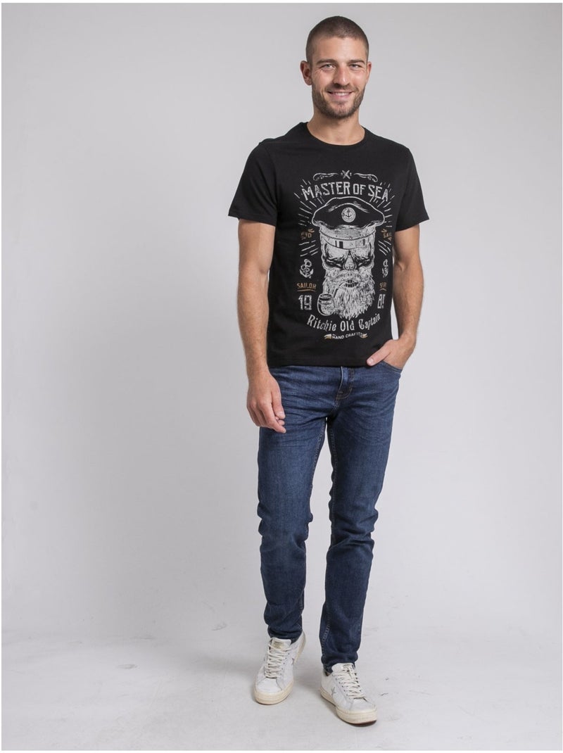 Jimoscar t-shirt met ronde hals van puur katoen Zwart - Kiabi