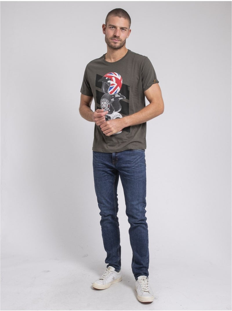 Joakim t-shirt met ronde hals van puur katoen Kaki - Kiabi