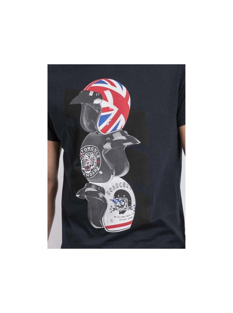Joakim t-shirt met ronde hals van puur katoen Marineblauw - Kiabi