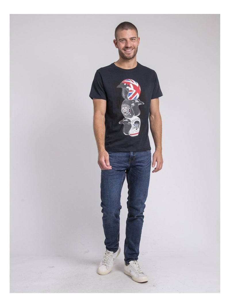 Joakim t-shirt met ronde hals van puur katoen Marineblauw - Kiabi