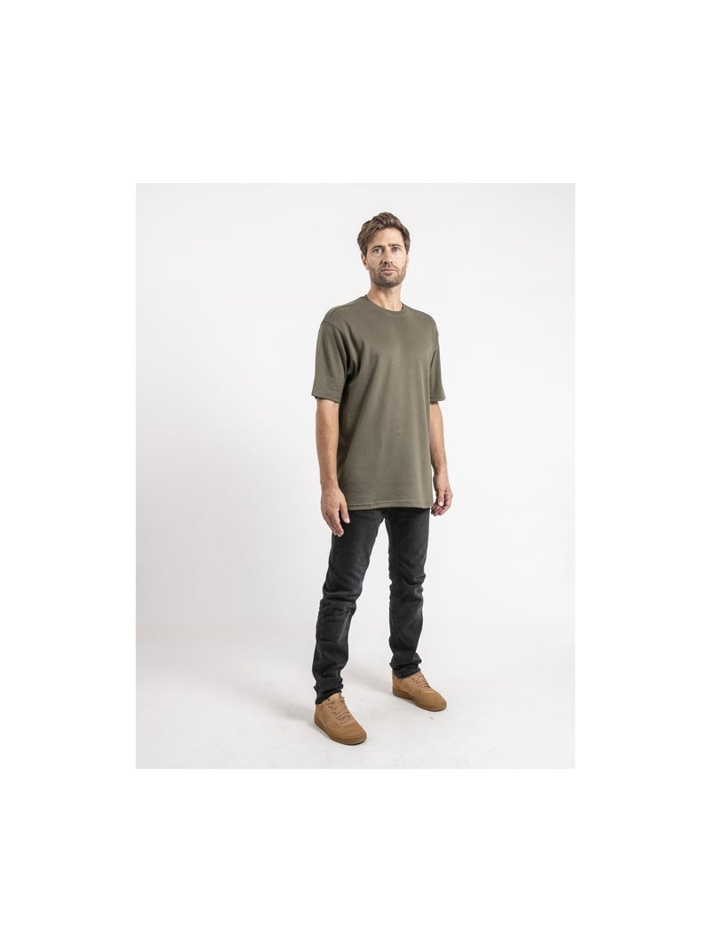 Jocitron oversized t-shirt met korte mouwen van puur katoen Kaki - Kiabi