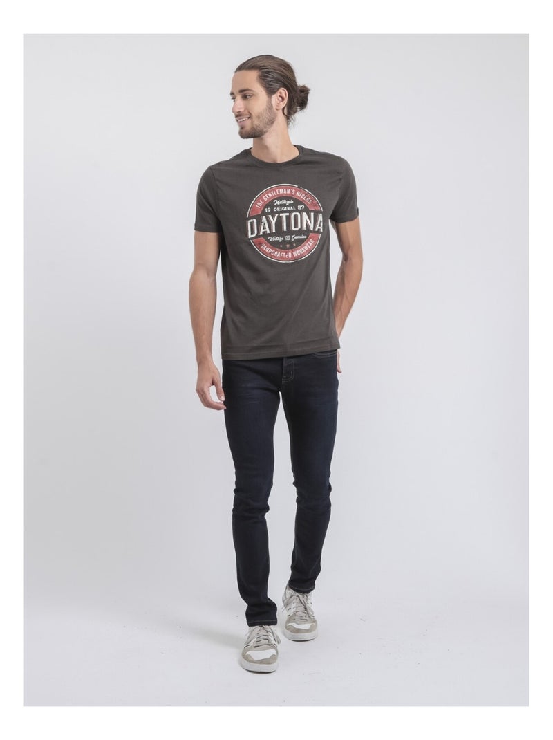 JOCOBY T-shirt met korte mouwen, ronde hals en gemaakt van puur katoen Grijs - Kiabi