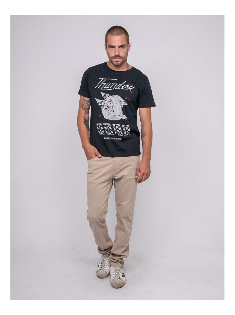Joctogone bedrukt t-shirt met korte mouwen Marineblauw - Kiabi